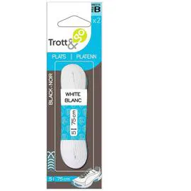 LA BROSSE ET DUPONT, TROTT & GO Lacets Plats Blanc 1 Paire 120cm l'unité