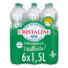 CRISTALINE Eau gazeuse de source 6x1,5l