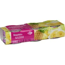 CARREFOUR Ananas en tranches au jus 3x137g