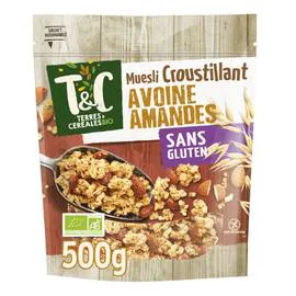 TERRES & CÉRÉALES BIO Céréales muesli croustillant sans gluten et sans huile de palme Bio 500g
