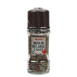AUCHAN Mélange de 5 baies en moulin 28g
