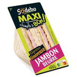 SODEBO Sandwich Maxi Club Complet Jambon Beurre 190g
