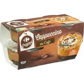 CARREFOUR ORIGINAL Dessert cappuccino au café 4x80g