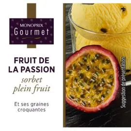 MONOPRIX GOURMET Sorbet fruit de la passion 325g