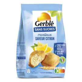 GERBLÉ Gâteaux moelleux citron sans sucres 196g