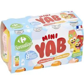 CARREFOUR SENSATION Yaourt à boire aux fruits 8x100g