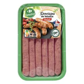 CARREFOUR Saucisses halal de volaille 6x50g