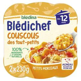 BLÉDINA, BLÉDICHEF Plat bébé dès 12 mois couscous 2x230g