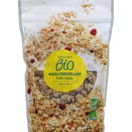 MONOPRIX BIO Muesli croustillant fruits rouges bio 375g