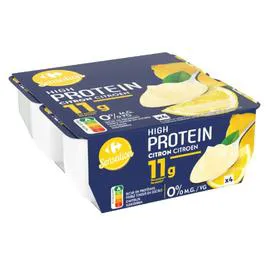CARREFOUR, SENSATION Spécialité laitière High Protein citron SENSATION 4x120g