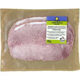 FILIÈRE QUALITÉ CARREFOUR Jambon cuit torchon avec couenne 120g
