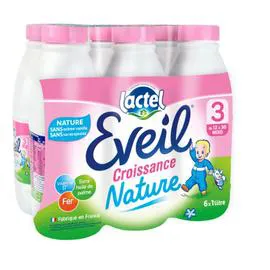 LACTEL, EVEIL Lait bébé liquide de 12 à 36 mois 6x1l