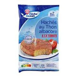 MARQUE REPÈRE, PÊCHE OCÉAN Hachés au thon Albacore à la tomate 2x100g