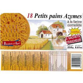 BISCUITERIE D'AGEN Petits pains azymes à la farine complète, croustillants 250g