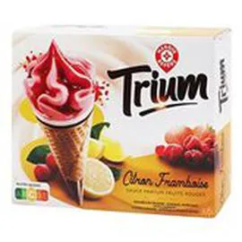 MARQUE REPÈRE, TRIUM Cônes glacés Citron framboise x6 456g
