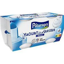 PÂTURAGES Yaourt à la grecque nature 4x150g