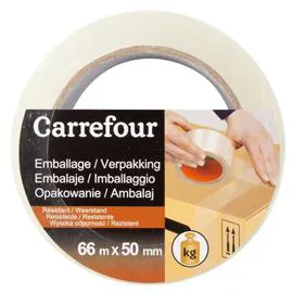 CARREFOUR Adhésif transparent 66mx50m l'unité