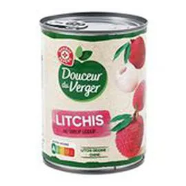 MARQUE REPÈRE, DOUCEUR DU VERGER Litchis Dénoyautés sirop léger 250g
