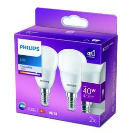 PHILIPS Ampoule LED E14 Sphérique Blanc-froid 40W x2 x2