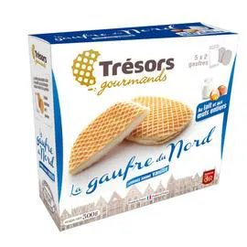 TRÉSORS GOURMANDS Gaufre du Nord Fourrée Arôme Vanille Etuis de 2x5 300g