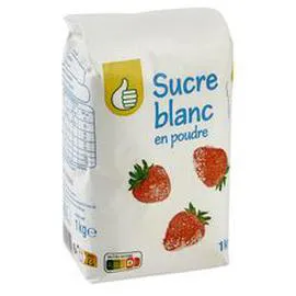 AUCHAN, POUCE Sucre blanc en poudre 1kg