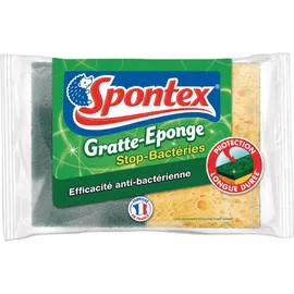 SPONTEX Eponge à récurer grattantes antibactérienne x2