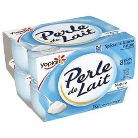YOPLAIT, PERLE DE LAIT Yaourt nature 8x125g