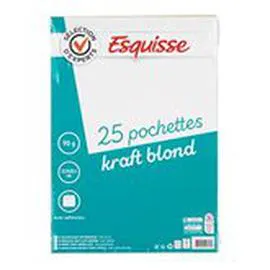 ESQUISSE Pochettes kraft Adhésives 22.9x32.4cm x25 x25