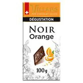 VILLARS Tablette chocolat Noir à l'orange confite 100g