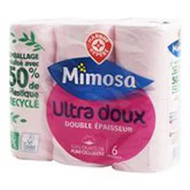 MARQUE REPÈRE, MIMOSA Papier toilette Rose - Ultra doux x6