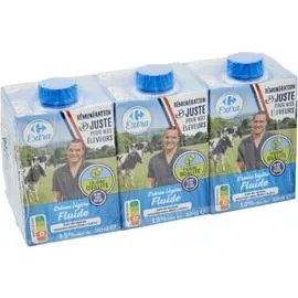 CARREFOUR EXTRA Crème légère fluide 3x20cl