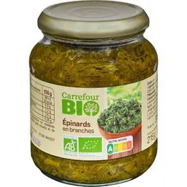 CARREFOUR BIO Epinards bio en branches 315g