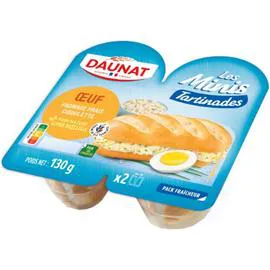 DAUNAT Tartinades oeuf fromage frais ciboulette 130g