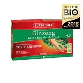 SUPER DIET Complément Alimentaire Ginseng Gelée Royale et Acérola Bio x24 300g