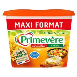 PRIMEVÈRE Margarine Aide à Réduire Le Cholestérol 100% Végétal Tartine et Cuisson 750g