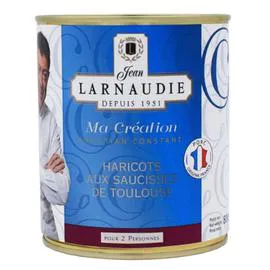 JEAN LARNAUDIE Haricots lingots aux saucisses de Toulouse 800g