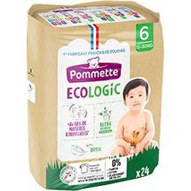 POMMETTE Couches Ecologic, taille 6 : 15-30 kg x24