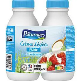 PÂTURAGES Crème légère fluide 12% MG 2x25cl