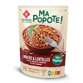 LESIEUR, MA POPOTE ! Riz et lentilles 100% végétal 220g