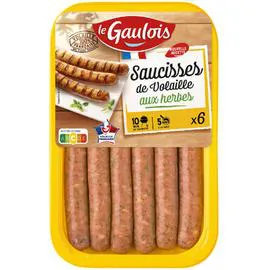 LE GAULOIS Le Gaulois Saucisses De Volaille Aux Herbes 300g