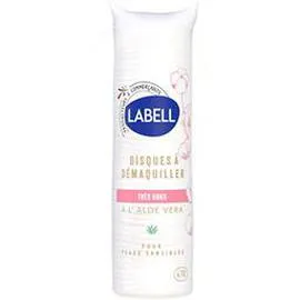 LABELL Disques à démaquiller à l'aloe vera, peaux sensibles x70