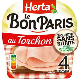 HERTA Jambon au torchon conservation sans nitrite Le Bon Paris 140g