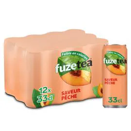 FUZE TEA Thé glacé saveur pêche boîtes 12x33cl