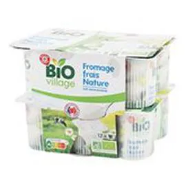 MARQUE REPÈRE, BIO VILLAGE Fromage frais nature Bio 12x60g