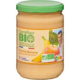 CARREFOUR BIO Compote pomme banane s/sucres ajoutés 580g