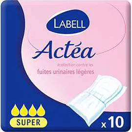 LABELL, ACTÉA Protections contre fuites urinaires légères, Super x10