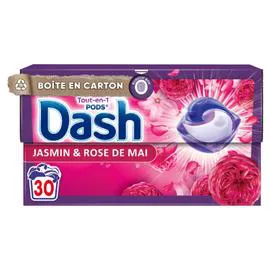DASH Lessive Capsule Tout-En-1 Pods Jasmin & Rose De Mai 582g