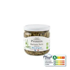 PROSAIN Haricots Verts Extra-Fins Sans Sel Ajouté Bio 195g