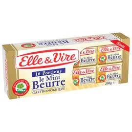ELLE & VIRE Mini beurre gastronomique doux 16x12,5g