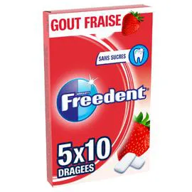 FREEDENT Chewing-gum sans sucres goût Fraise 70g